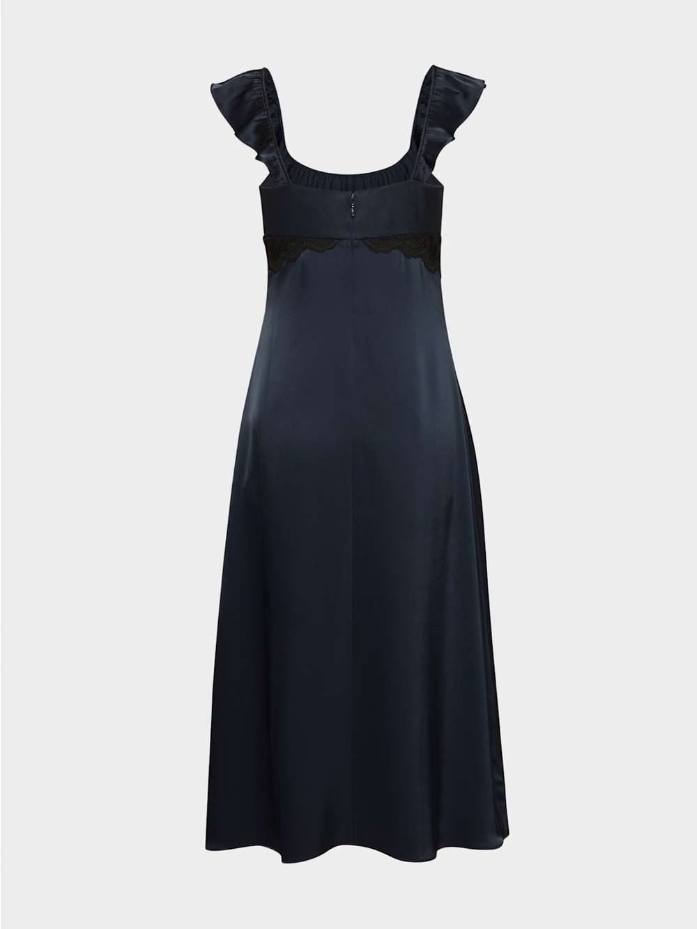 NWT Aritzia “Magnate Satin Dress” in dark night navy by Wilfred - Picture 2 of 11